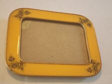 Vintage MCM The Bucklers INC NYC Yellow Gold Metal Enamel Floral Picture Frame picture