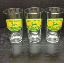Vintage Set Of 3 John Deere Glass Tumblers picture