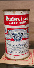 1958 BUDWEISER SHORT RUN STEEL FLAT TOP BEER CAN 3 CITY LOS ANGELES CALIFORNIA picture