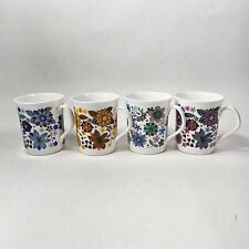 Elizabethan Carnaby Rare Find Set of 4 Spring Blossom Floral Coffee Tea Mug Cup picture