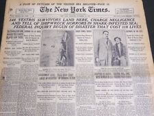 1928 NOV 15 NEW YORK TIMES - 148 VESTRIS SURVIVORS LAND HERE CHARGE - NT 6903 picture