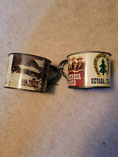 Set of 2 Ponderosa Ranch Bonanza Metal Tin Cups Nevada picture