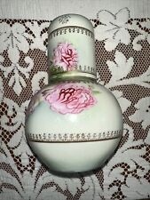 Vintage Handpainted Porcelain Tumble Up Decanter Set with  Roses and Gold Gilt picture