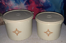 Vintage Lot Of 2 Tupperware White Bowls 265-11 And 264-3 with Lids. Approx 6” 7” picture