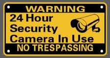 WARNING 24 HOUR SECURITY CAMERA IN USE NO TRESPASSING SIGN LICENSE PLATE (6X12) picture