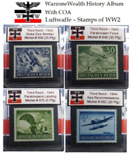 Nazi History Album *with COA* - Luftwaffe Stamps of WW2 Third Reich, Germany picture