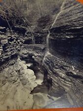1870s Shadow Gorge Watkins Glen Park Hotel Ad on Back Imperial Size Stereoview picture