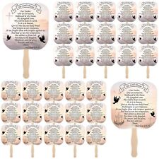 50 Pcs Christian Church Fans Religious Handheld Fan the Lords Prayer Hand picture