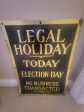 Vintage Legal Holiday Today Metal Sign 11x15 picture