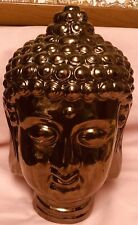BUDDHA*Life-size head*gold tone*13”h* Good condition￼ picture