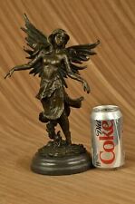 Nymph Fairy Chistmas Angel Bookend Bronze Marble Statue Sculpture Gift Decorativ picture