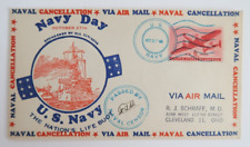 U.S. Navy Day Nation's Life Buoy World War II WW2 Envelope Patriotic Cover 1946 picture