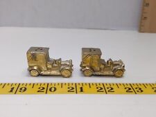 VINTAGE PAIR OF BRASS CARS SALT AND PEPPER SHAKERS JAPAN  picture
