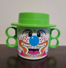 Vintage Plastic Happy Sad Clown Childrens Cups Mug Whirley Industries picture