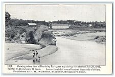 c1905s Dam And Beardsley Park Gave Way Scene Bridgeport Connecticut CT Postcard picture