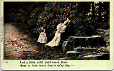 Postcard 1908 Couple holding hand child watching   Illustrated song series picture