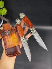 8'' New Fast Opening VG10 Damascus Blade Wood Handle Pocket Folding Knife VTF28 picture