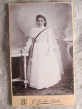 Young Girl, First Communion/Confirmation CDV Cabinet Card, Courtrai, Belgium picture