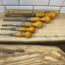 Set of 5 Footprint Brand Lathe Wood Working Tools Made in England picture