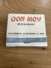 Vintage Don Moy’s Cantonese Rolling Meadows, Illinois Restaurant Matchbook Front picture