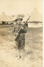 RPPC WWI U.S Soldier Holding M1903 Springfield Rifle picture