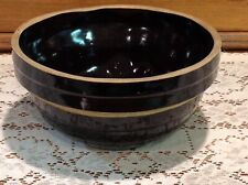 Vintage Dark Brown Mixing Bowl 8” Primitive Stoneware Bowl Made in USA picture