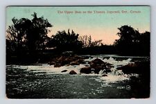 Ingersoll Ontario-Canada, Upper Dam On The Thames, Antique, Vintage Postcard picture
