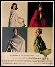 1963 Bates Bedspread Vintage PRINT AD Holly Jolly Christmas Bedding Decor picture