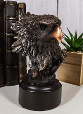 Ebros Gift Majestic Royal Bald Eagle Stoic Head Bust Figurine in Bronze Resin picture