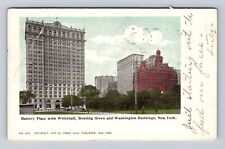 New York City NY, Battery Place with Whitehall, Bowling Green, Vintage Postcard picture