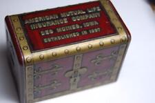 RARE Antique American Mutual Life Ins.Co.Des Moines IA Treasure Chest Coin Bank picture