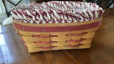 Longaberger Sweetheart Be Mine Basket 1994 Plastic Protector & Red Ticking Liner picture