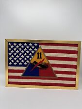 Vintage WWII US Army 11th Armored Division Cross Stitch Flag Symbol Unique HTF picture