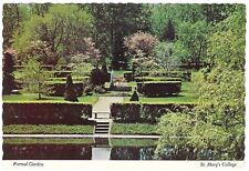 Vintage Indiana Chrome Postcard Notre Dame Formal Garden Campus Mary's College picture