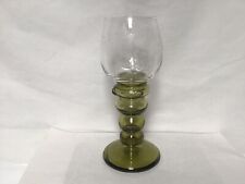 EE20 Olive Green Hollow Stem ROEMER Rhine Wine Glasses Goblets For Adults picture