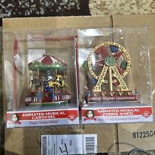 New Mr Christmas Animated Musical Carousel Jingle Bells & Ferris Wheel We Wish.. picture