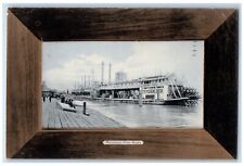 1909 Mississippi River Boats Steamer City Cam Jen New Orleans Louisiana Postcard picture