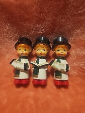 3 Vintage Choir Boys Top Hat Christmas Carolers Salt & Pepper Shakers, Japan picture