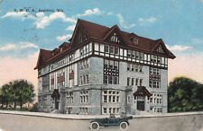 Appleton WI Wisconsin, YMCA Building, Old Car, Vintage Postcard picture