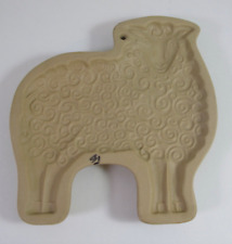 Vintage 1985 Brown Bag Cookie Art Cookie Mold Sheep Wooly Lamb Stoneware Retired picture