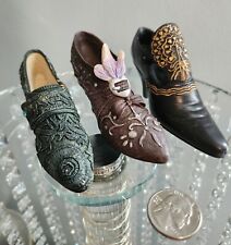 Vintage Victorian Style Lot Miniature Shoe Boots Lace Up Collectibles  picture