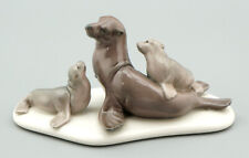 Lladro Mini Seal Family Mother w/2 Pups #5318 Porcelain Figurine Retired 1985 picture