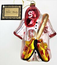 5” Robert Stanley Glass Ornament #25 Baseball Jersey Bat Ball Sneakers Christmas picture