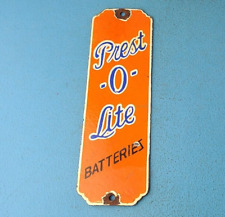 Vintage Prestolite Batteries Sign - Porcelain Door Wall Garage Mechanic Gas Sign picture