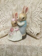 Vintage Easter Bunny Music Box Easter Parade  Midwest Japan Rabbit Easter Bonnet picture