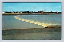 Moncton New Brunswick-Canada, The Tidal Bore, Antique, Vintage c1961 Postcard picture