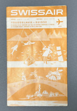 1957 Swissair Airlines Summer Timetable Swiss Yugoslavia Flights NYC Orient picture