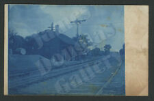 West Somers NY: c.1907 Cyanotype RPPC Real Photo Postcard PUTNAM RAILROAD DEPOT picture