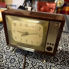 Vintage Spartus 1950s Novelty Television Clock Nice But Not Working picture