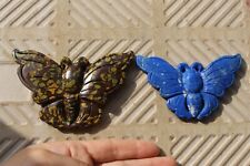 2pcs 9.5cm-10.5cm Natural many kinds of materials  QUARTZ carved butterfly  picture